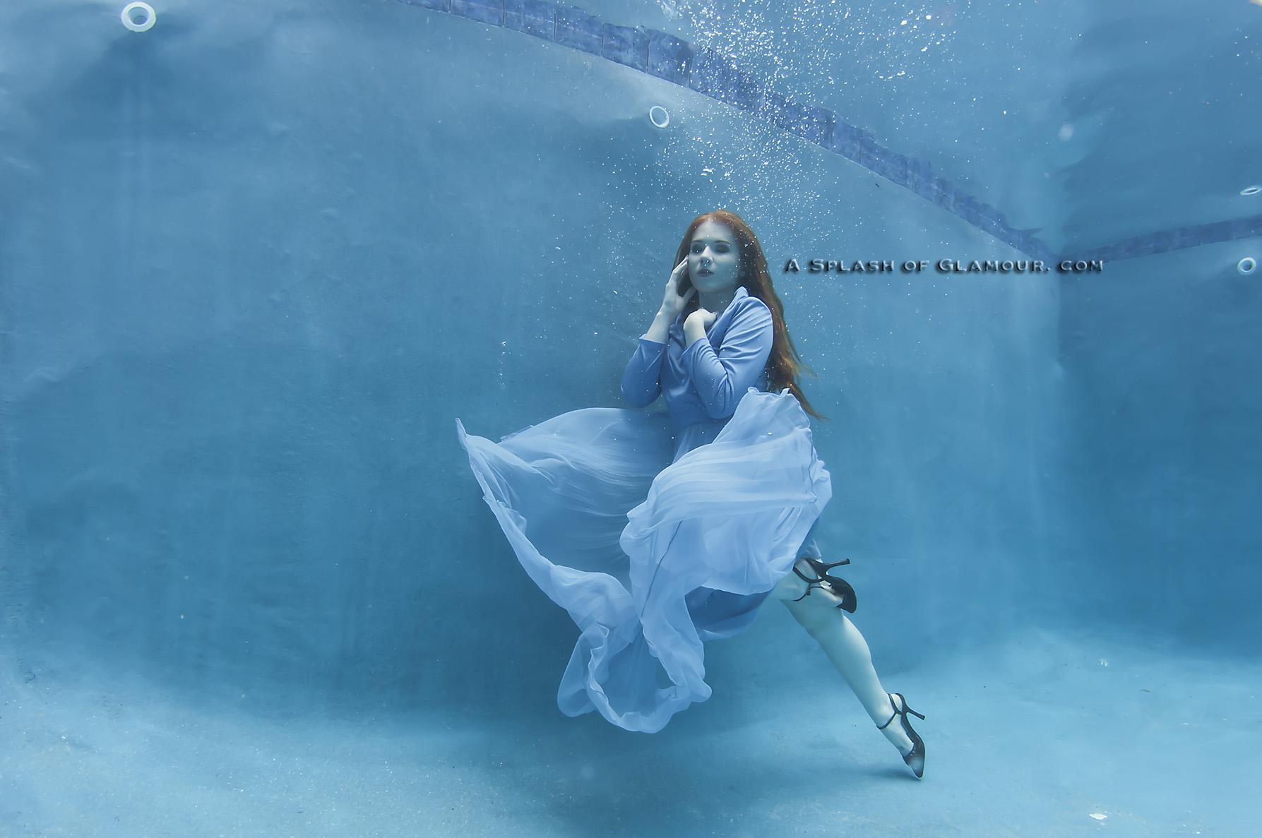 Lilith wetlook swim in a blue gown -SOG725